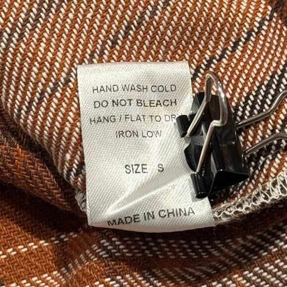 NWT ACOA Shacket Wool Flannel Oversize Y2K Boyfriend Western Button Plaid Small - Picture 5 of 6